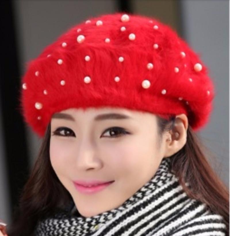 [HCM]NÓN MŨ BERET LEN LÔNG THỎ CAO CẤP