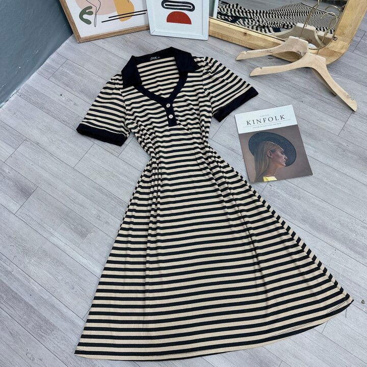 Đầm bigsize nữ dáng chữ aváy dài cổ chữ v big size tôn eo vải gân co giãn mặc mát g87