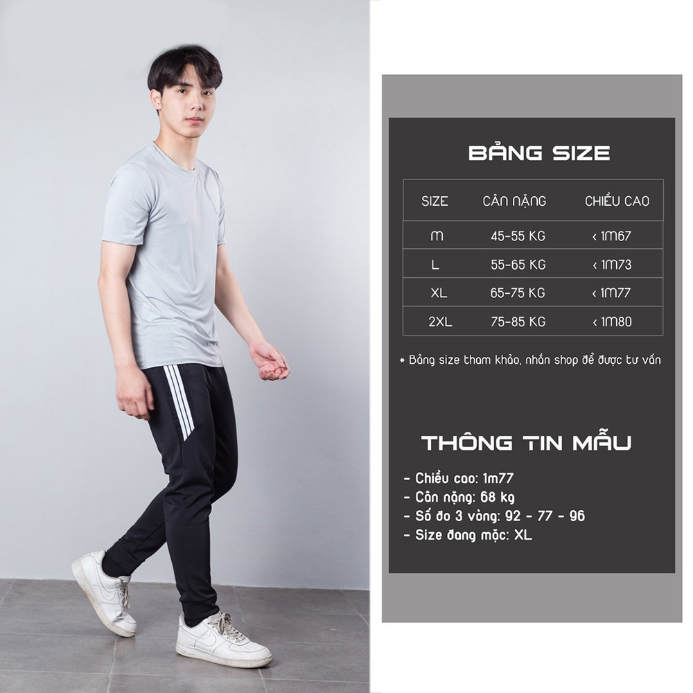 Quần dài thể thao nam Jogger 3 sọc lửng ống bo trẻ trung năng động Venado