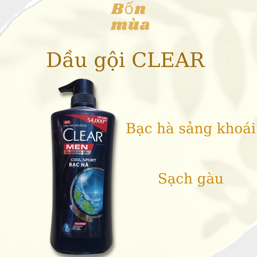 Dầu gội CLEAR mát lạnh bạc hà chai 630g