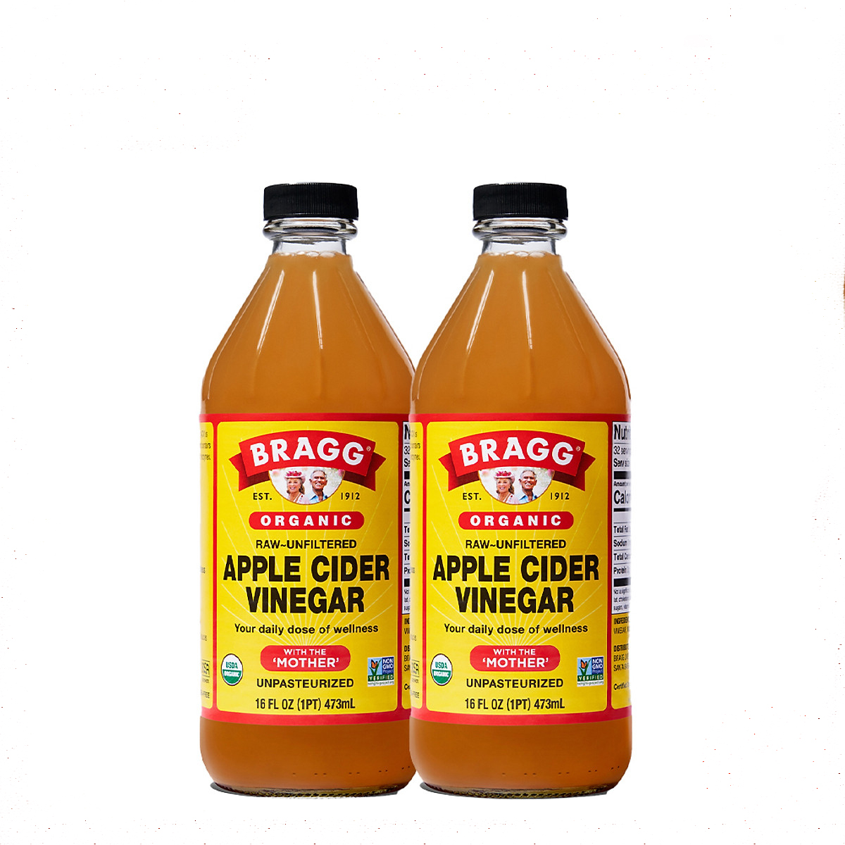 Combo 2 chai giấm táo hữu cơ hiệu BRAGG Hữu cơ Nhập khẩu USA chai 473ml, siêu tiết kiệm