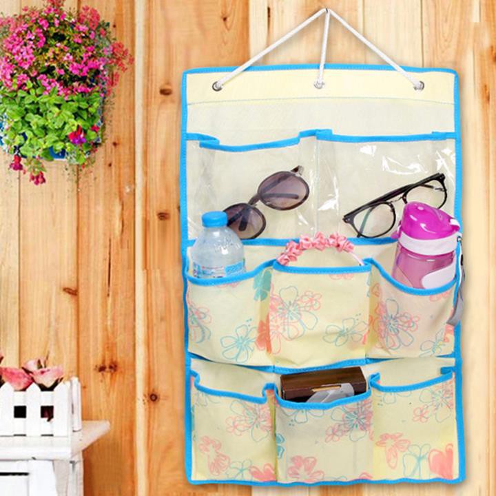 Combo 2 túi vải treo tường 8 ngăn họa tiết
