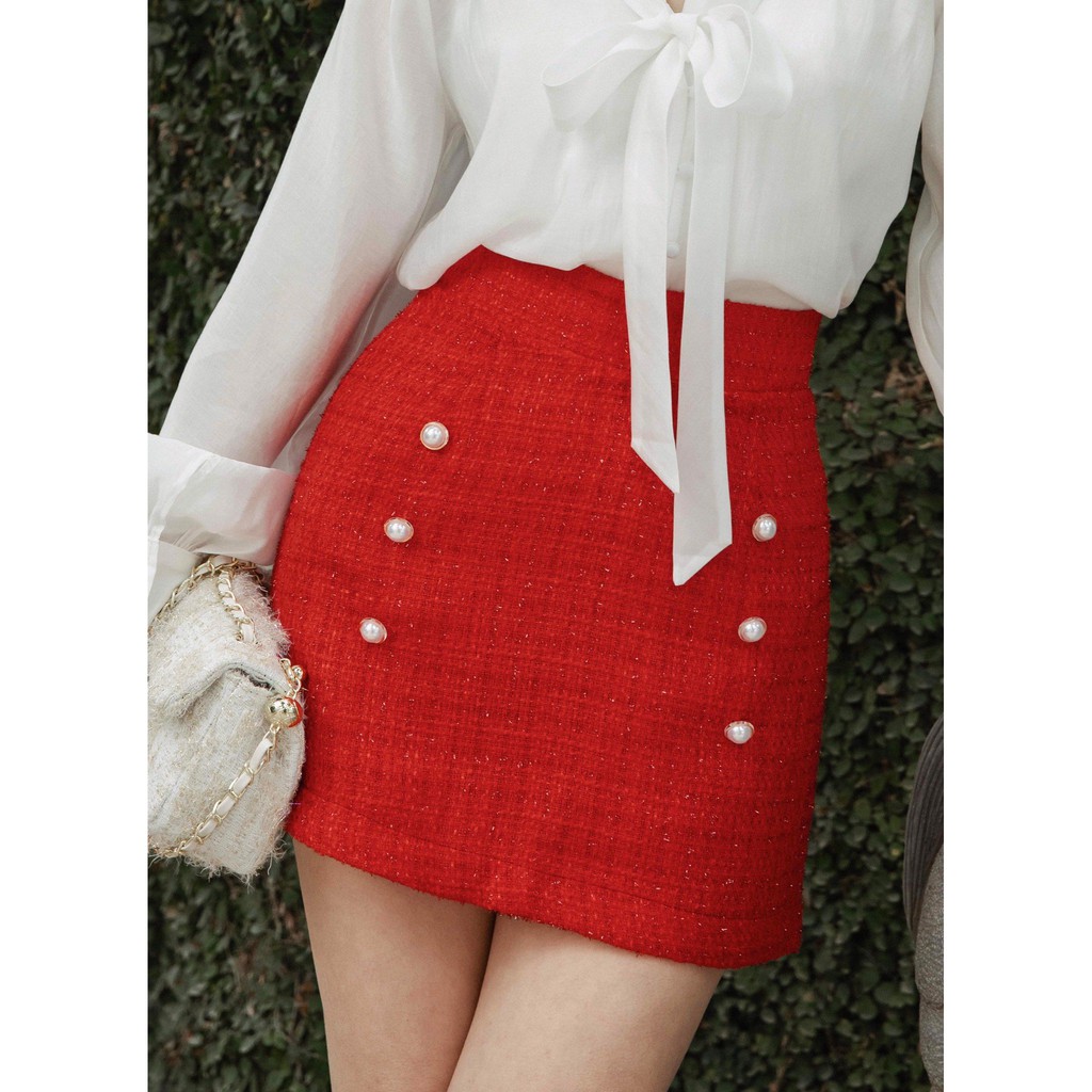 DOTTIE PREMIUM - Chân váy Mini Spring Shirt With Pearl Button S0053