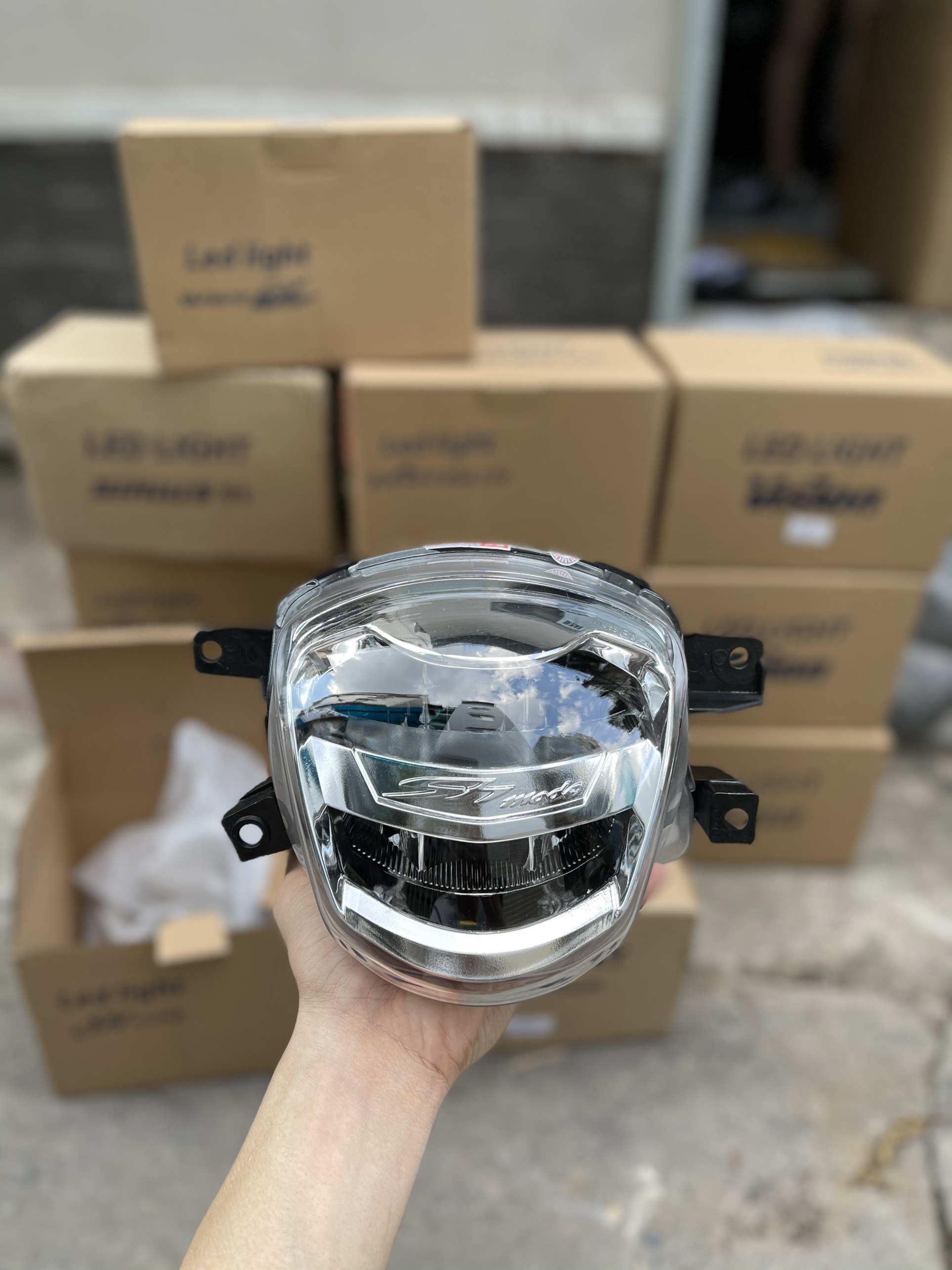 Đèn pha led 2 tầng sh mode cao cấp bh 12 tháng