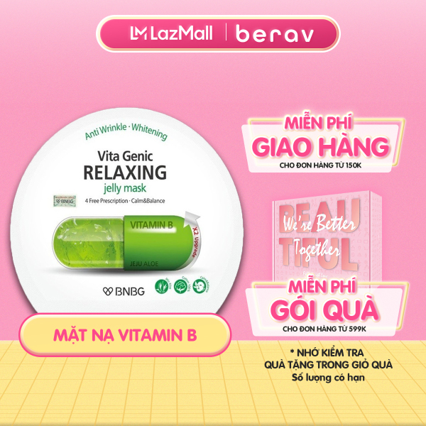 [XANH LÁ] MẶT NẠ BNBG VITAMIN B dưỡng da giúp thư giãn và phục hồi Vita Genic Relaxing Jelly Mask 30ml nhập khẩu