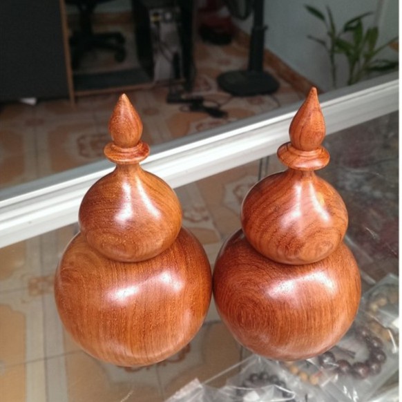 Lọ đựng tăm gỗ hương hình hồ lô