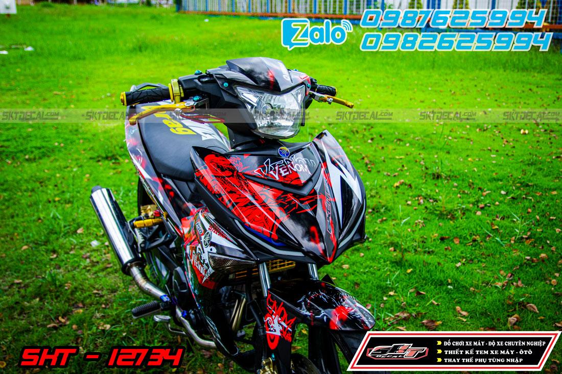 tem trùm exciter 150 đỏ đen venom