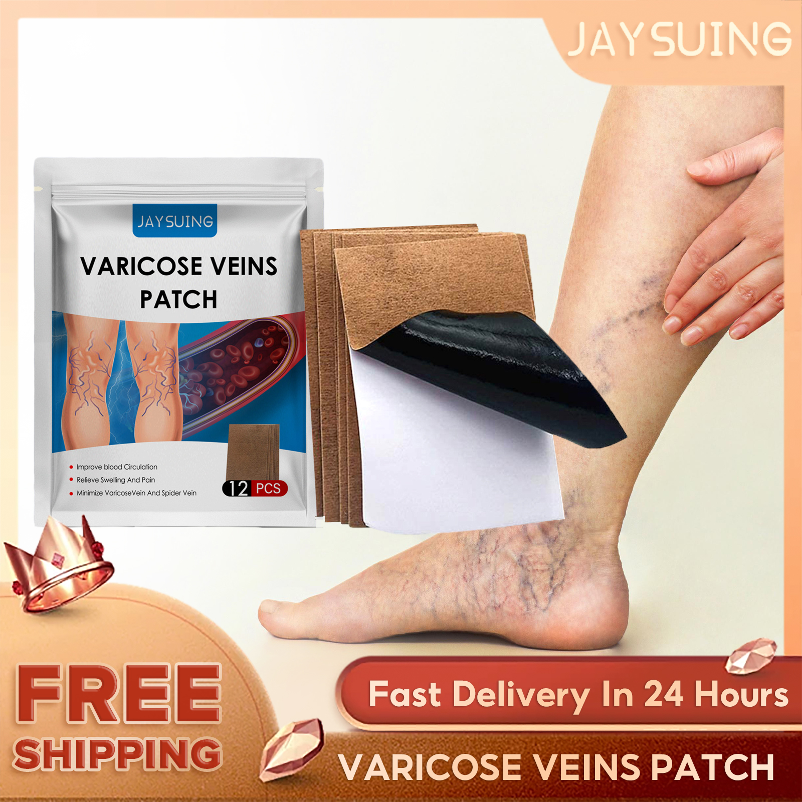 Jaysuing Miếng Dán Giãn Tĩnh Mạch Miếng Dán Thạch Cao Giảm Đau Chân Tĩnh Mạch Thông Báo Tĩnh Mạch Giảm Đau Chân Giãn Mạch Thuốc Mỡ Giảm Đau Nhện Dễ Hấp Thụ Phục Hồi Sưng Thúc Đẩy Lưu Thông Máu Chăm Sóc Cơ Thể