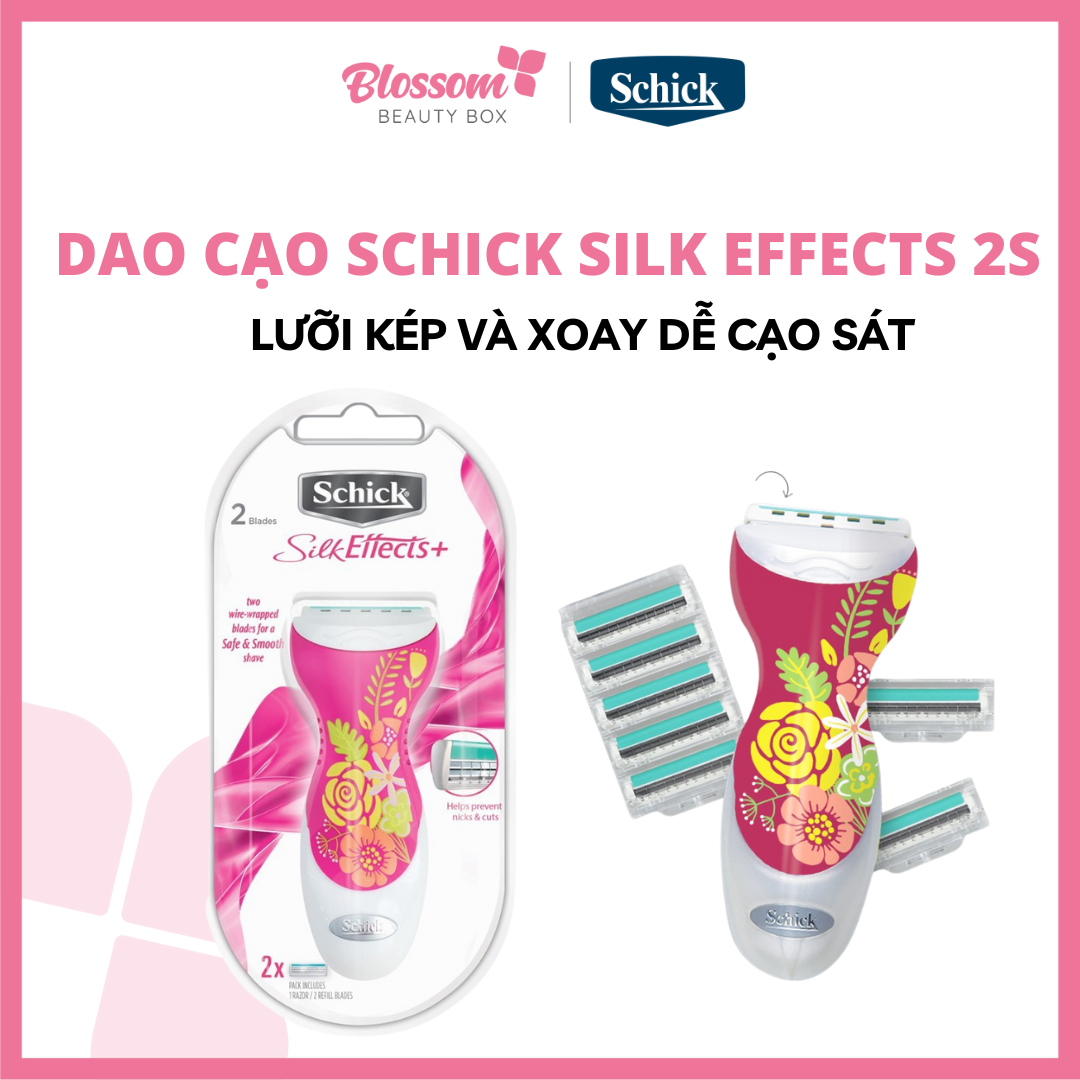 Dao Cạo Thay Lưỡi Dành Cho Nữ SCHICK Silk Effects 2S (Vỉ 1 Cán Và 2 Lưỡi)
