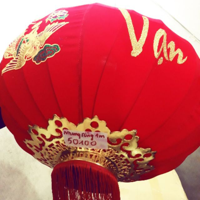 ĐÈN LỒNG VẢI NHUNG ĐỎ