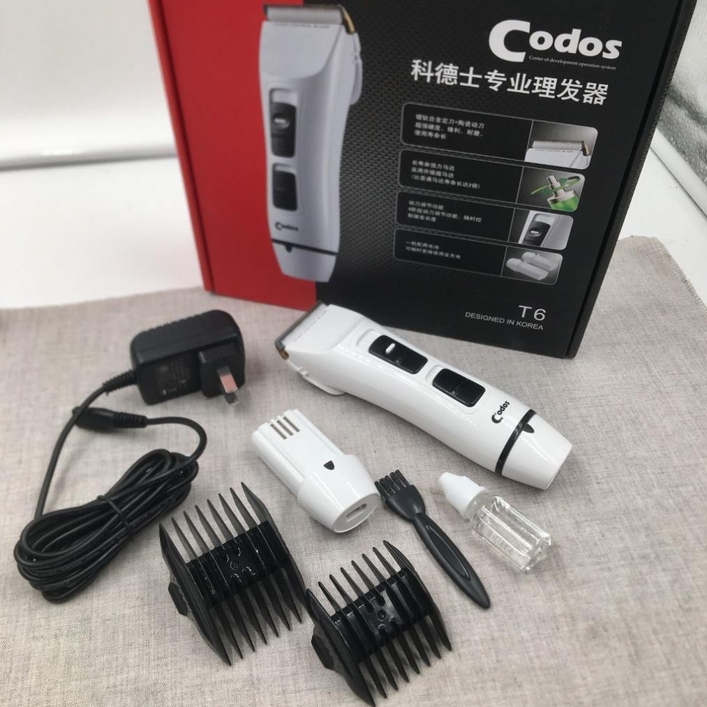 TÔNG ĐƠ CẮT TÓC CODOS T6 CAO CẤP - 2 PIN - LƯỠI SỨ