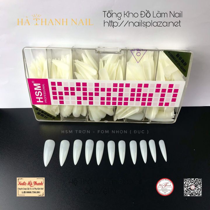 Móng Úp Phom Nhọn Dài HSM Tem Đỏ , Hộp 500 Móng