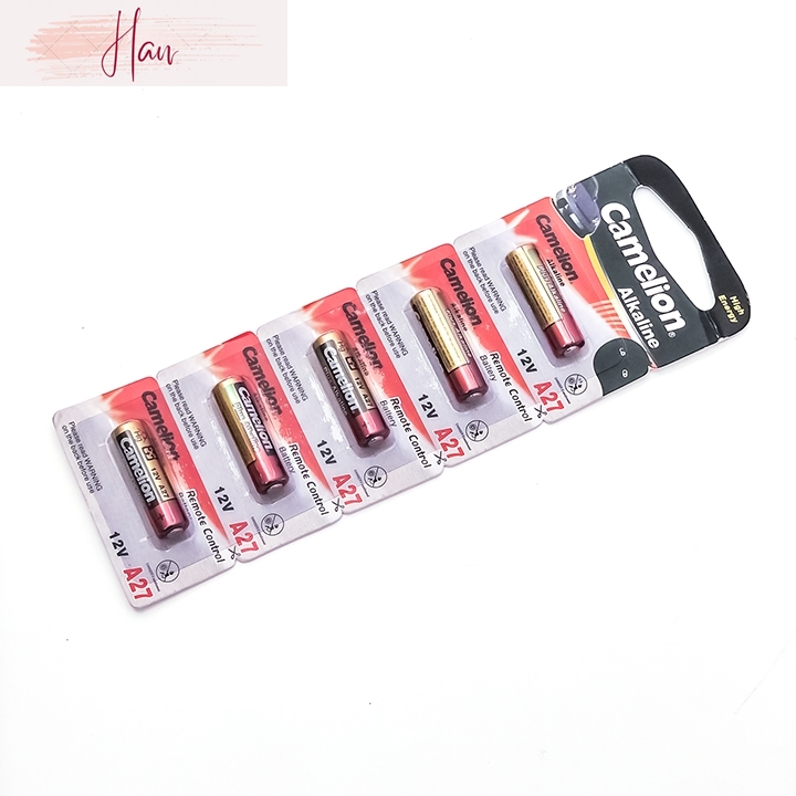 Phukienhanhan combo 5 viên pin dung lượng cao camelion 12v model a27 sử dụng cho cửa cuốn remote máy đo huyết áp tông đơ máy cạo râu