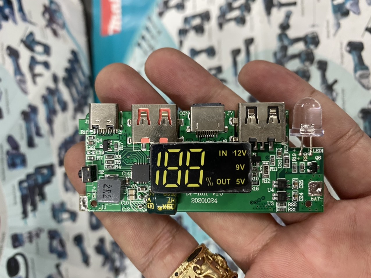Mạch Sạc dự phòng D.I.Y cho box mica, Type C, Micro USB, Lightning,Sạc nhanh QC 3.0