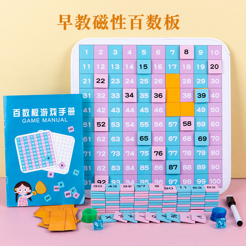 Đồ dùng dạy học giác ngộ montessori mẫu giáo tiểu học câu đố đồ chơi kỹ thuật số toán học bảng từ tính hàng trăm