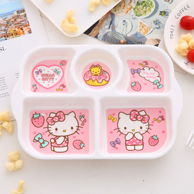 Khay nhựa ăn dặm cho bé hình Hello Kitty