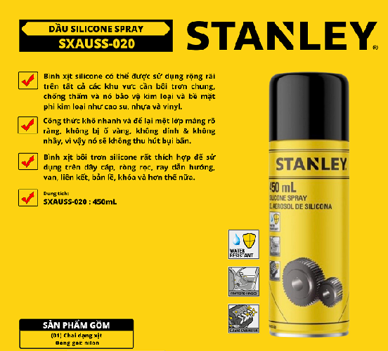 Dầu silicon 450ML stanley SXAUSS-020