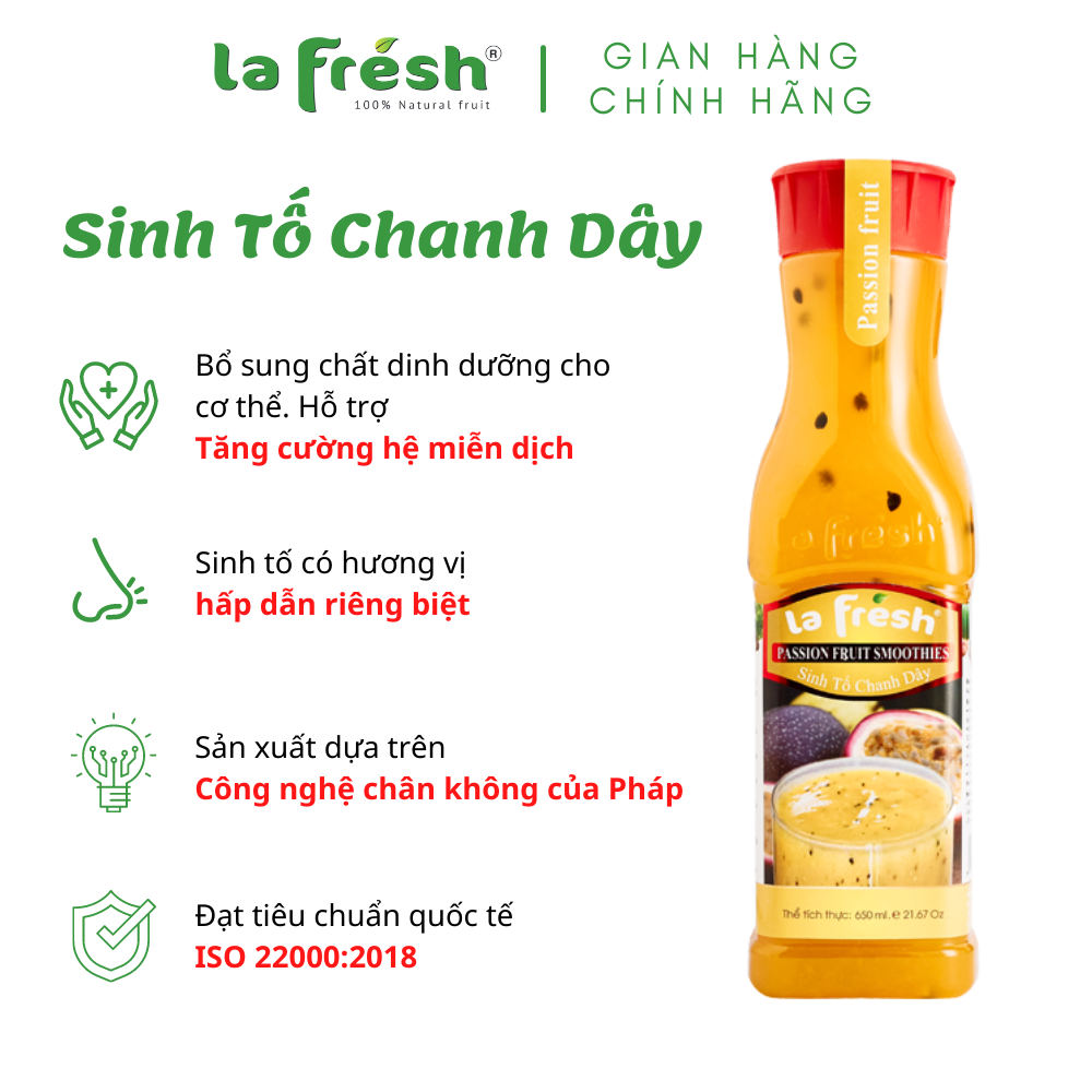[HCM]Sinh Tố Chanh Dây Lafresh Đà Lạt 750ml