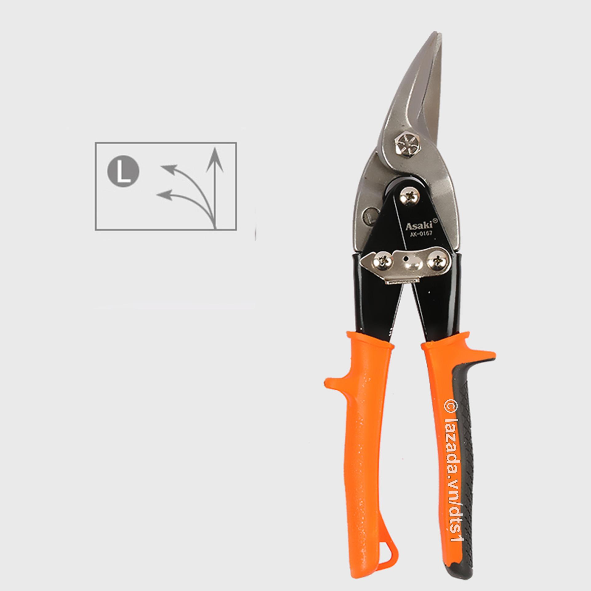 Kéo cắt tôn (tole) CR-V Asaki 10inch/250mm (Cong trái - Thẳng - Cong Phải)