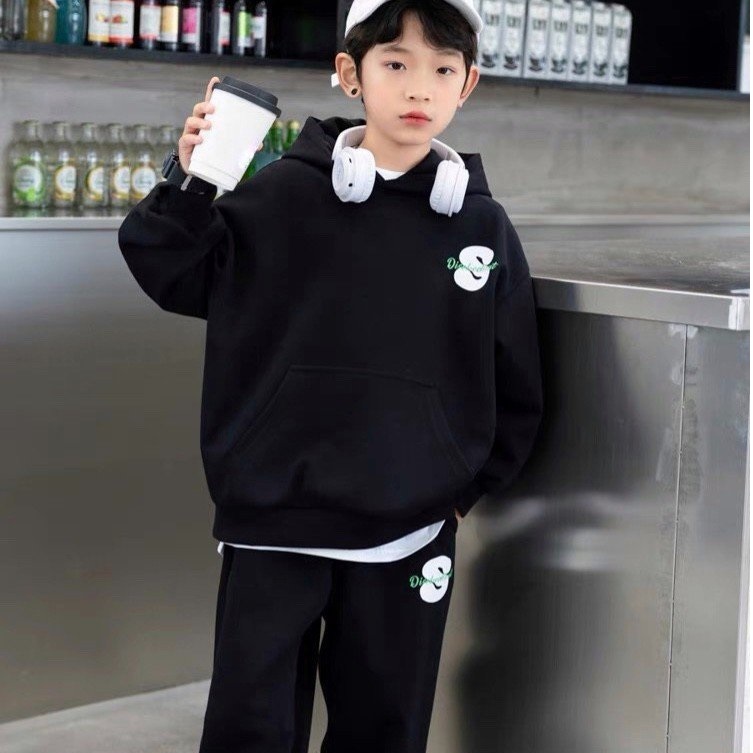 Bộ quần áo hoodie thu đông bé trai 18-48kg từ 4-14 tuổi mẫu S. Đồ bộ bé trai, set đồ bé trai, set quần áo thu đông bé tr