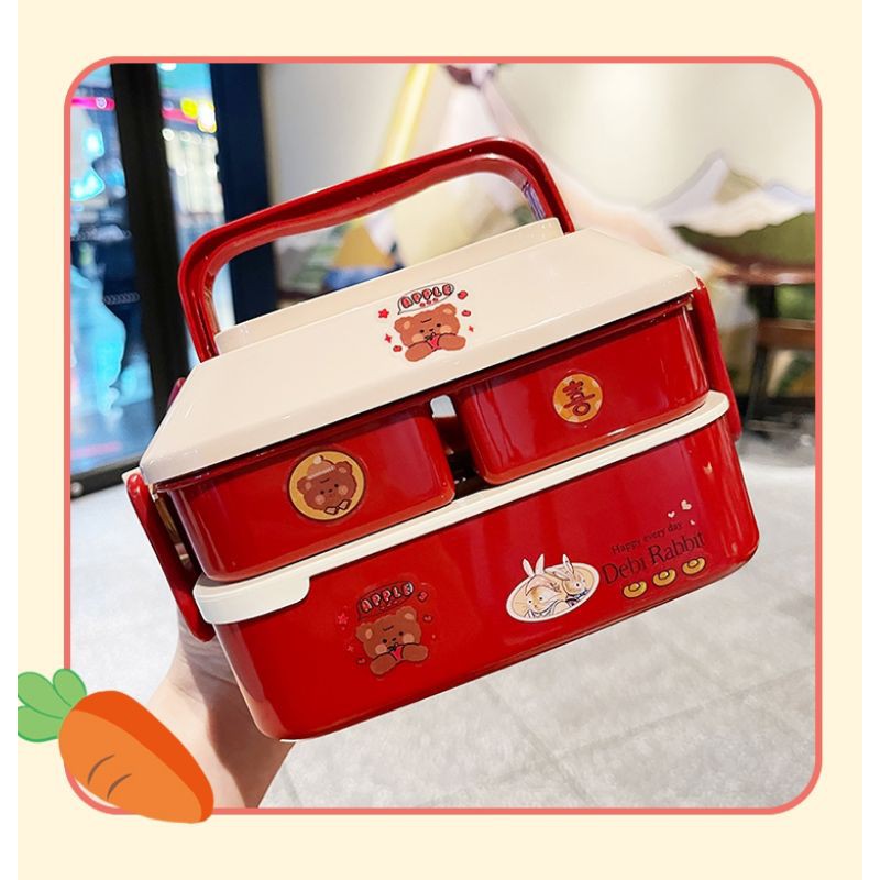 [ hàng chất lượng] Hộp Đựng Cơm Hình Cute - Hộp Đựng Cơm Trưa Văn Phòng