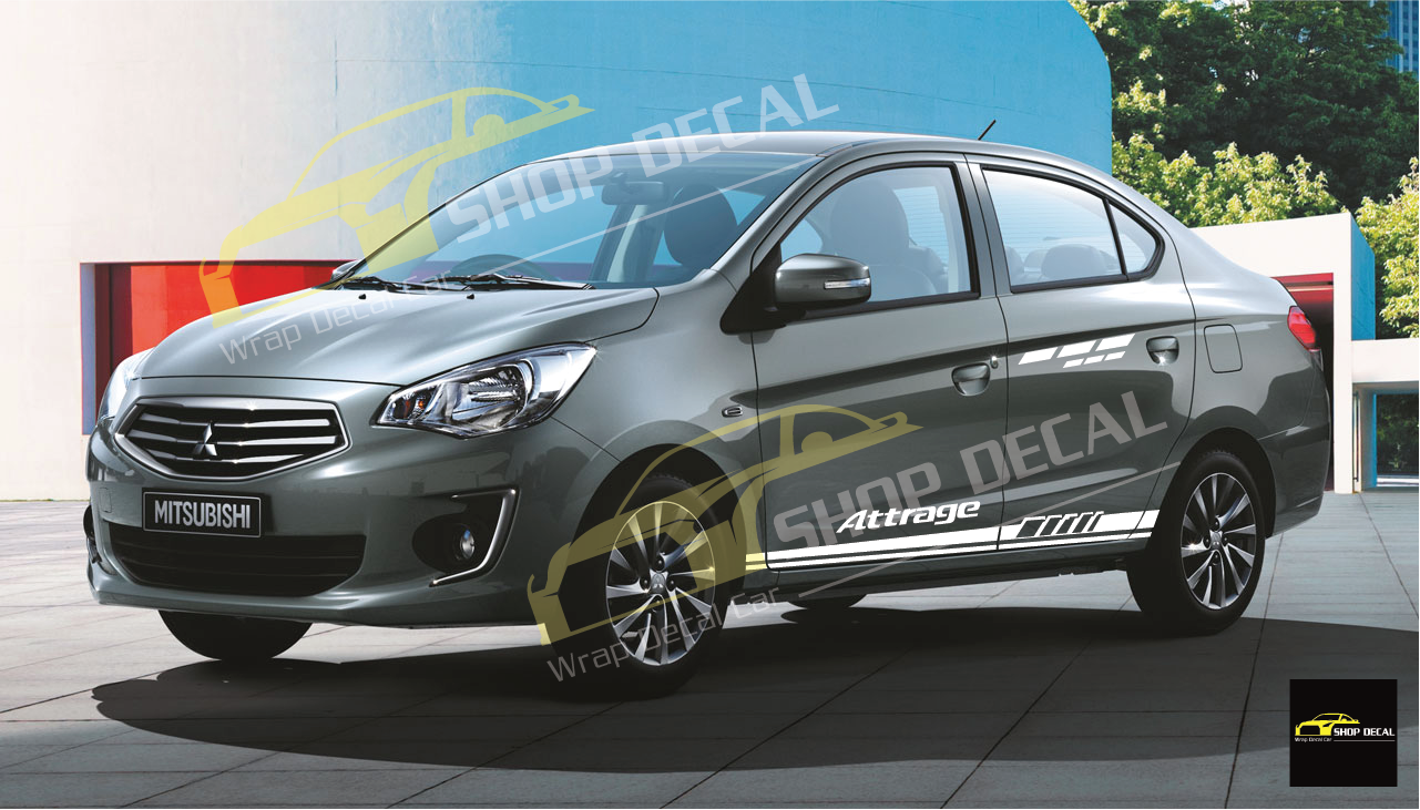 Tem xe Mitsubishi Attrage dán 2 bên sườn