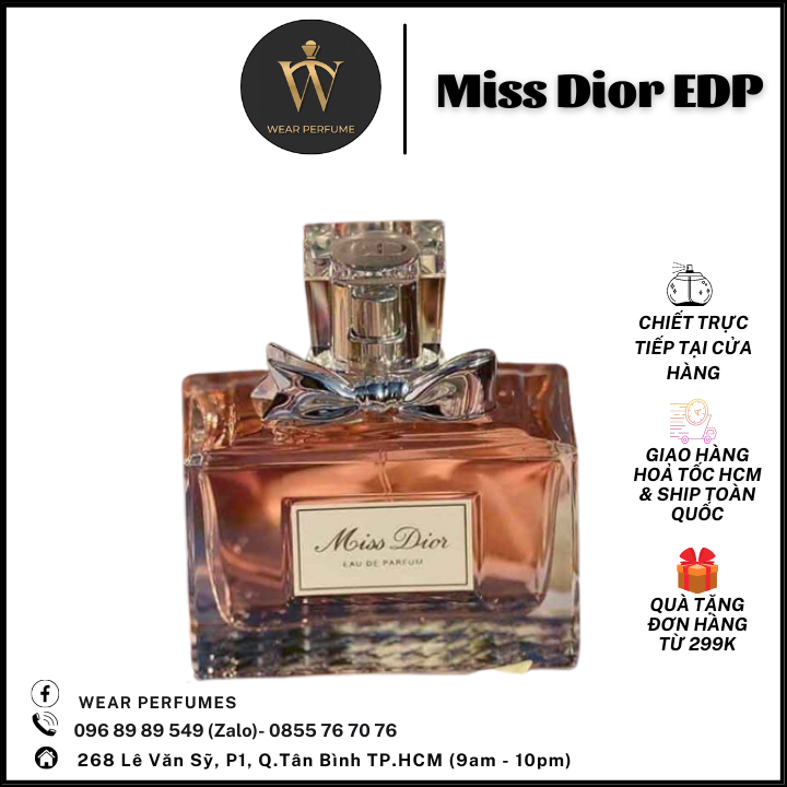 Nước hoa Miss Dior EDP - Phong cách Hiện đại, Nữ Tính, Dễ Chịu - Fullsize và Chiết