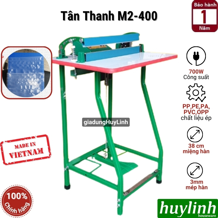Máy ép - hàn miệng túi đạp chân Tân Thanh M2-400