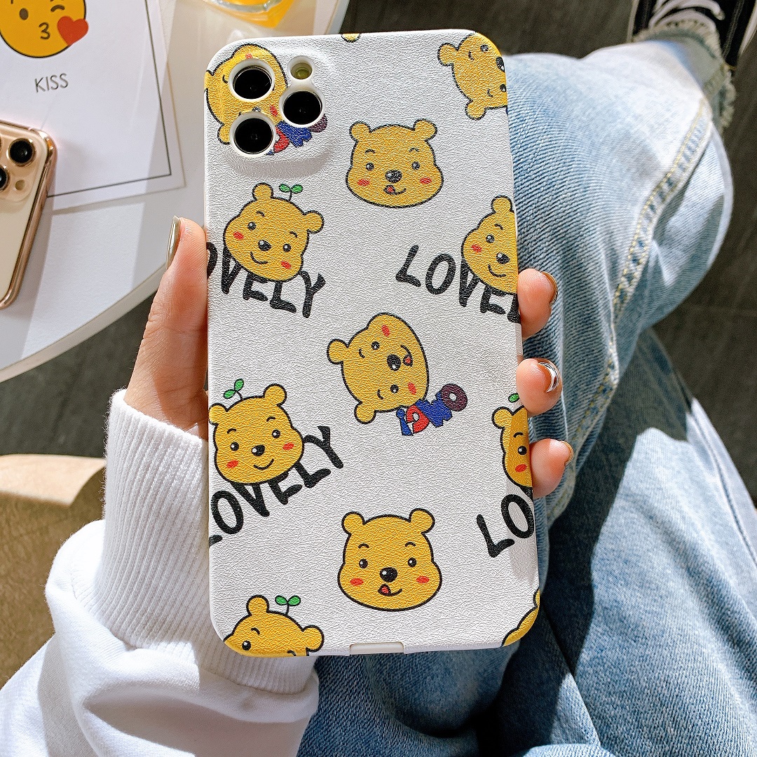 [ IPHONE ] Ốp Lưng Da IMD Full Viền Bảo Vệ Camera LoveLy Bear