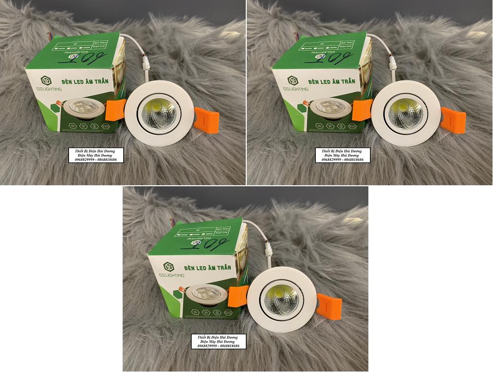 Bộ 3 Đèn LED âm trần chiếu điểm GS LIGHTING 3w / 5w (Phi 60 / 76)