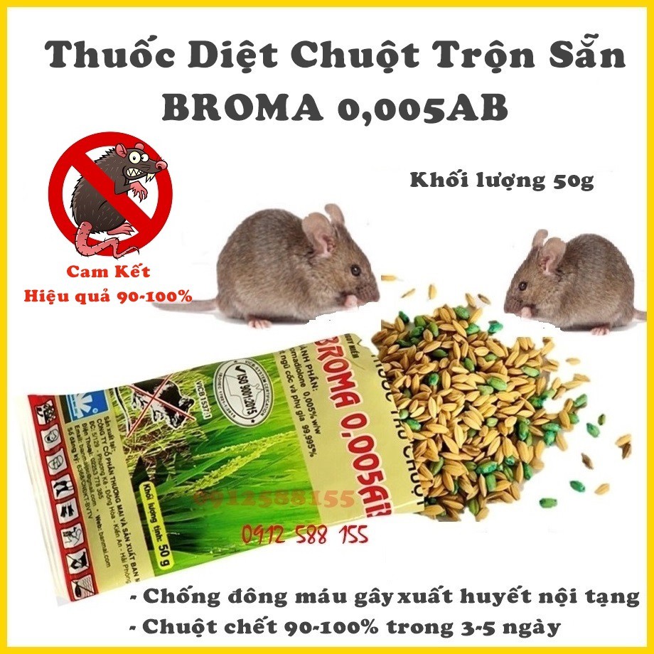 BẢ CHUỘT THÓC- Trừ Chuột Broma 0,005Ab