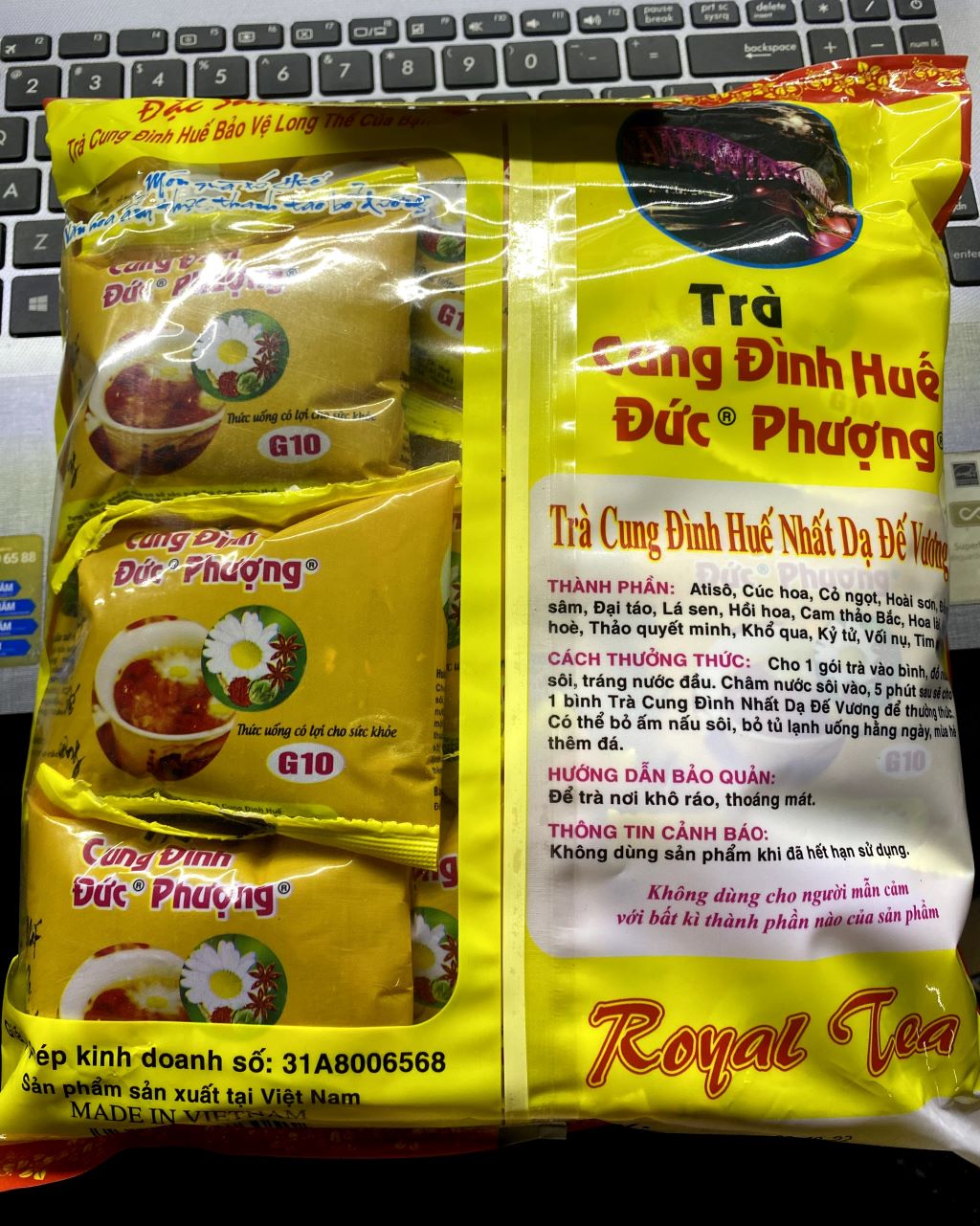 Đức Phượng Trà Cung Đình Huế G10 600g (20gói x 30g)