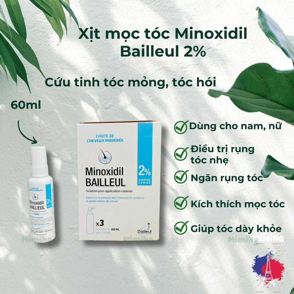 Xịt mọc tóc Minoxidil 2% - 5% nội địa pháp, giúp giảm rụng, kích thích mọc tóc hiệu quả cao_MiMi HG
