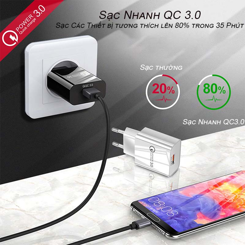 Củ sạc nhanh 18W giá rẻ