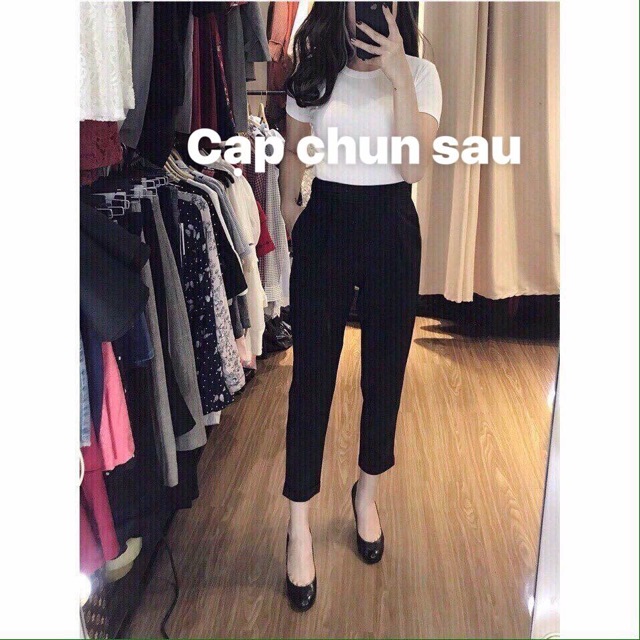 Quần tây chun sau khoá sườn