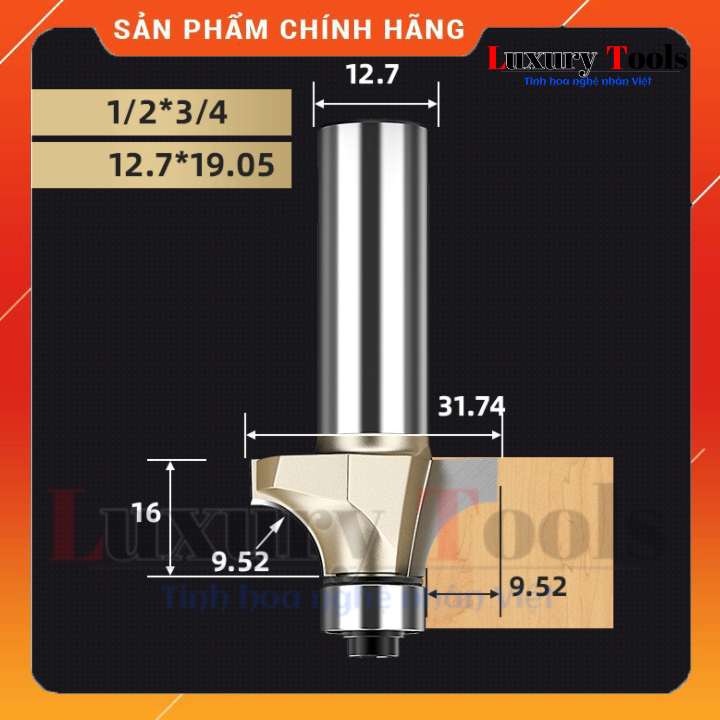 Mũi soi gỗ Tideway - mũi soi bo tròn , bo mép , bo cạnh , soi tay cột ghế , soi song cửa , song tròn ... kimkhihanoi