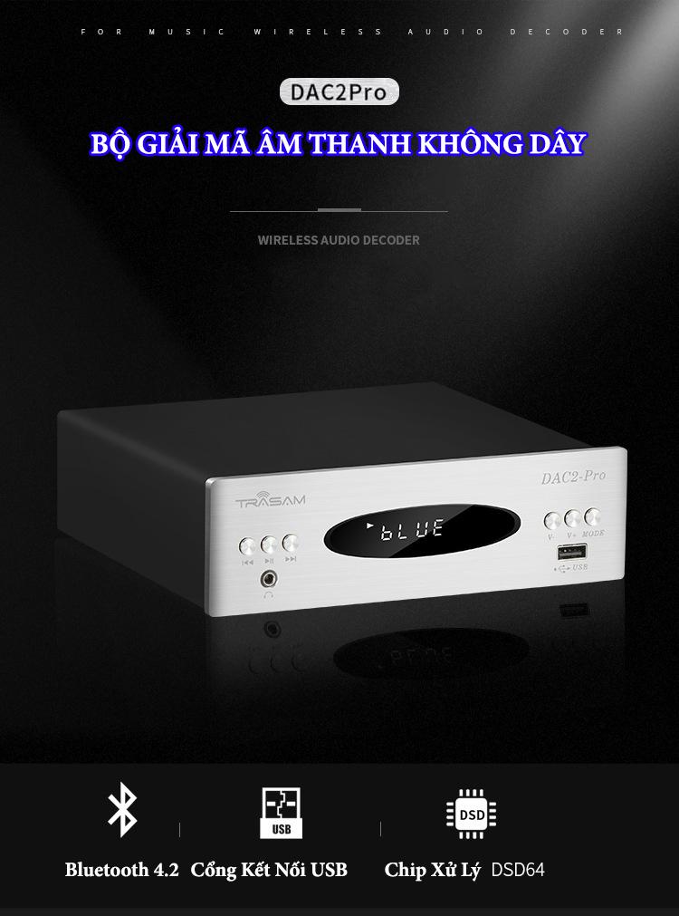 Bộ giải mã âm thanh TRASAM DAC2 Pro Bluetooth 32BIT/192KHZ