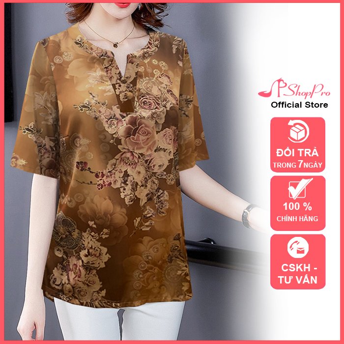 Shoppro-shirt middle-aged female style coat female middle-aged mother gift U50 U60 silk dress middle-aged high grade bigsize sleeve miss round neck there is a large size 50-80kg shoppro 3a17 3a21 3A23