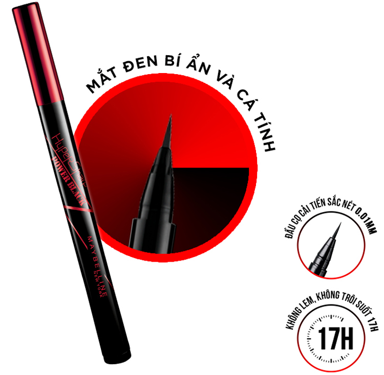 (Đen)Kẻ Mắt Nước Maybelline Hyper Sharp Power - Đen (0.5g)