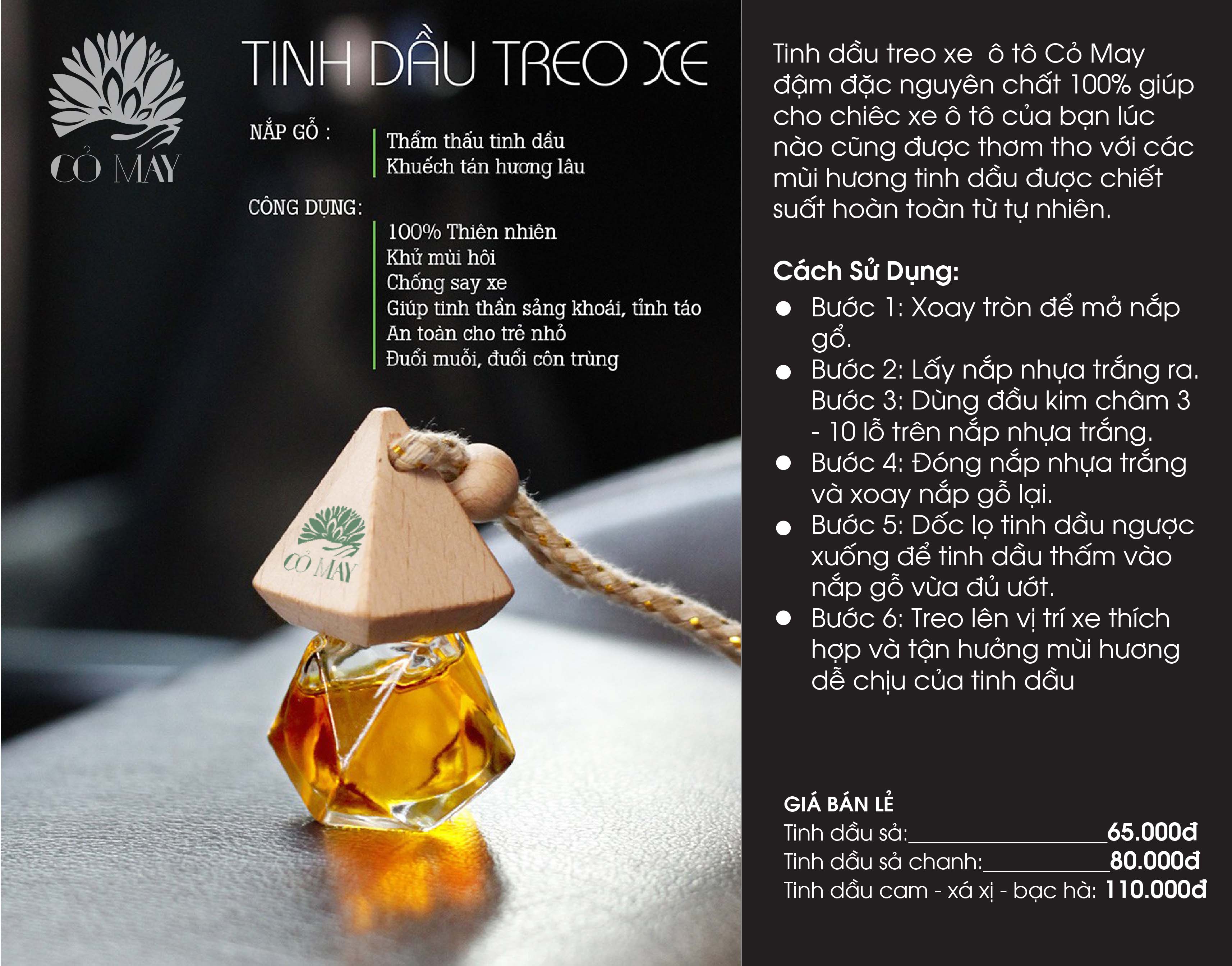 Tinh dầu treo xe hương sả