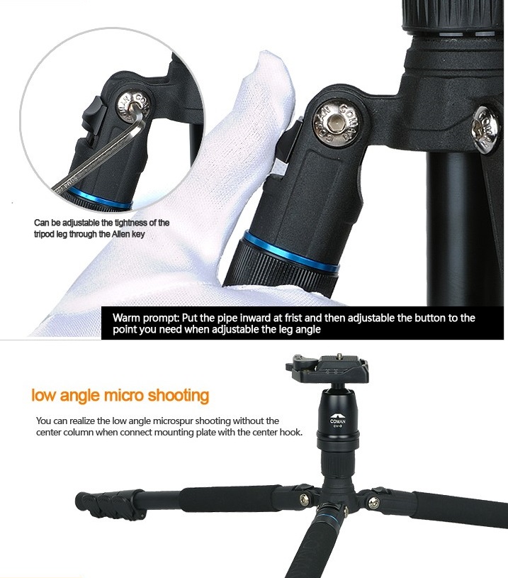 Chân máy ảnh Tripod Coman TK-257+CV-0