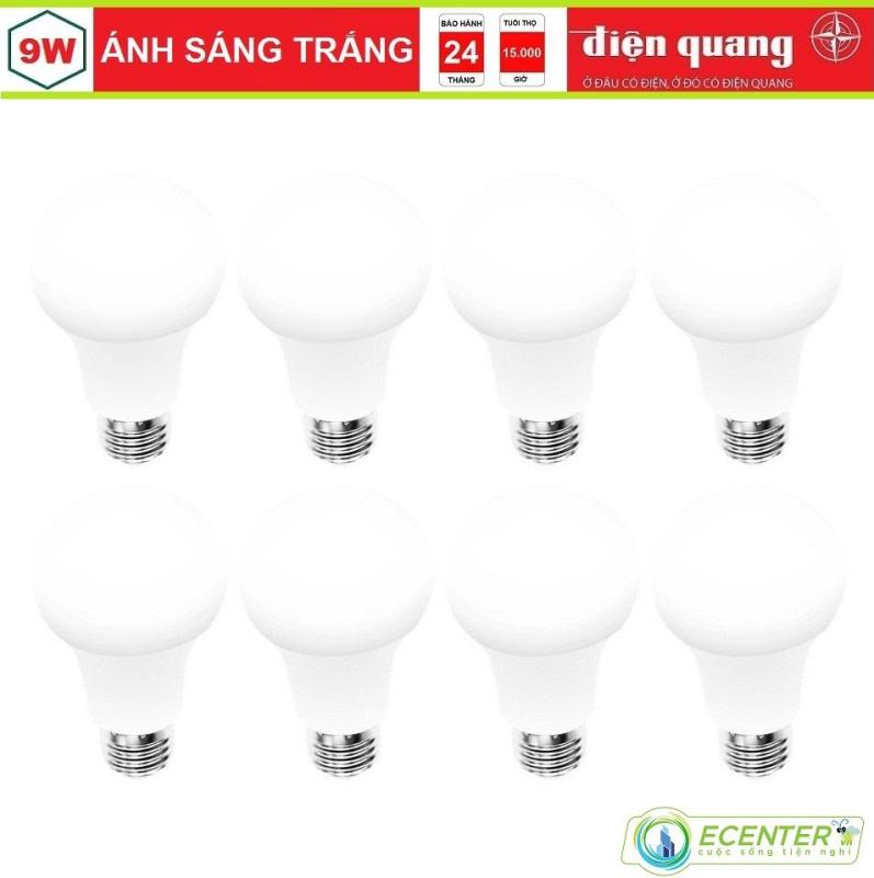 ( BỘ 8 ) BÓNG LED BULB 9W ĐIỆN QUANG LEDBU11A60 09727 V02 E27 ( TRẮNG + VÀNG )