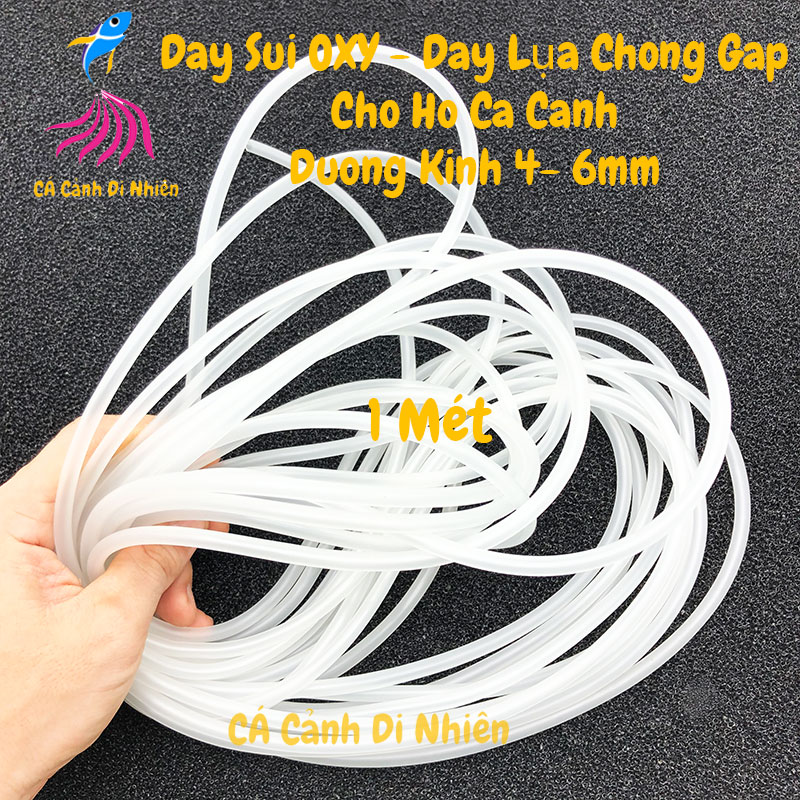 Dây oxy Chống Gập dây sủi 4 mm dây lụa Co2 dẻo (1 mét) cho hồ cá - CÁ CẢNH DI NHIÊN