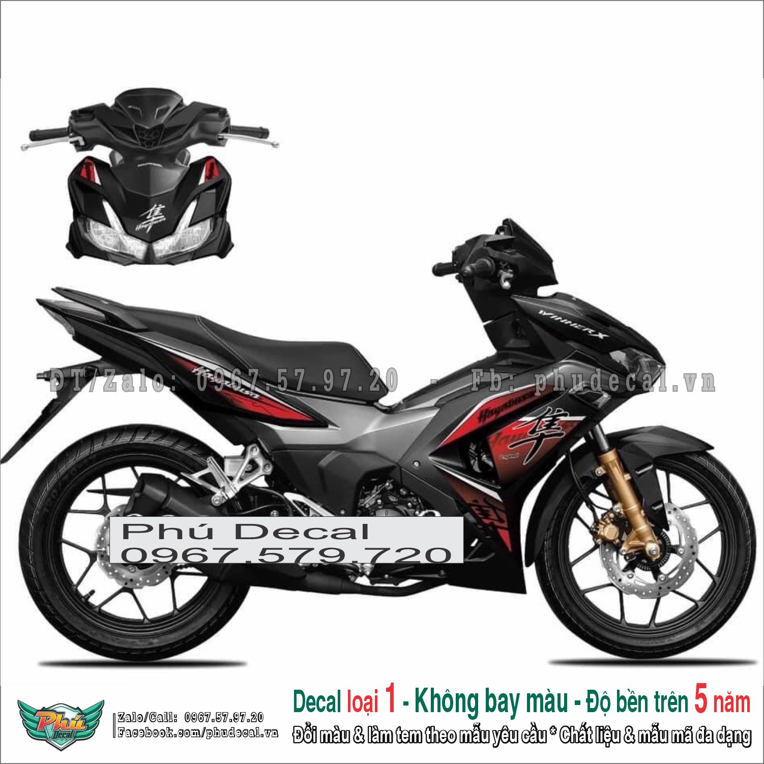Tem rời Winner X V3 đen hayabusa