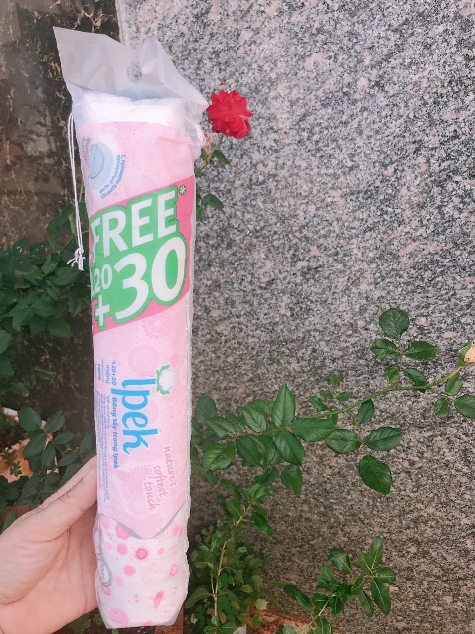 bông tẩy trang ipeck 150 miếng