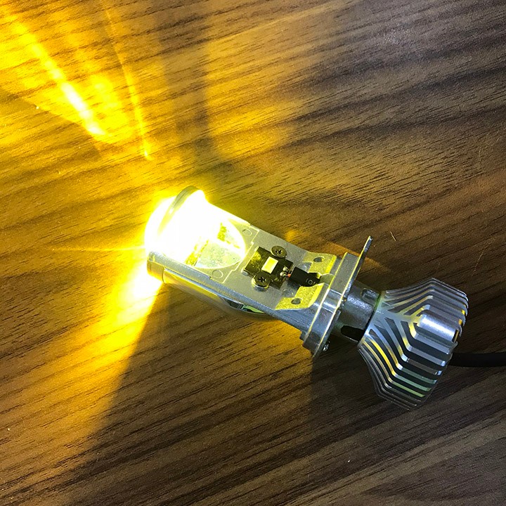 ĐÈN PHA LED BI CẦU MINI CHÂN H4 CỐT ĐỔI 3 MÀU