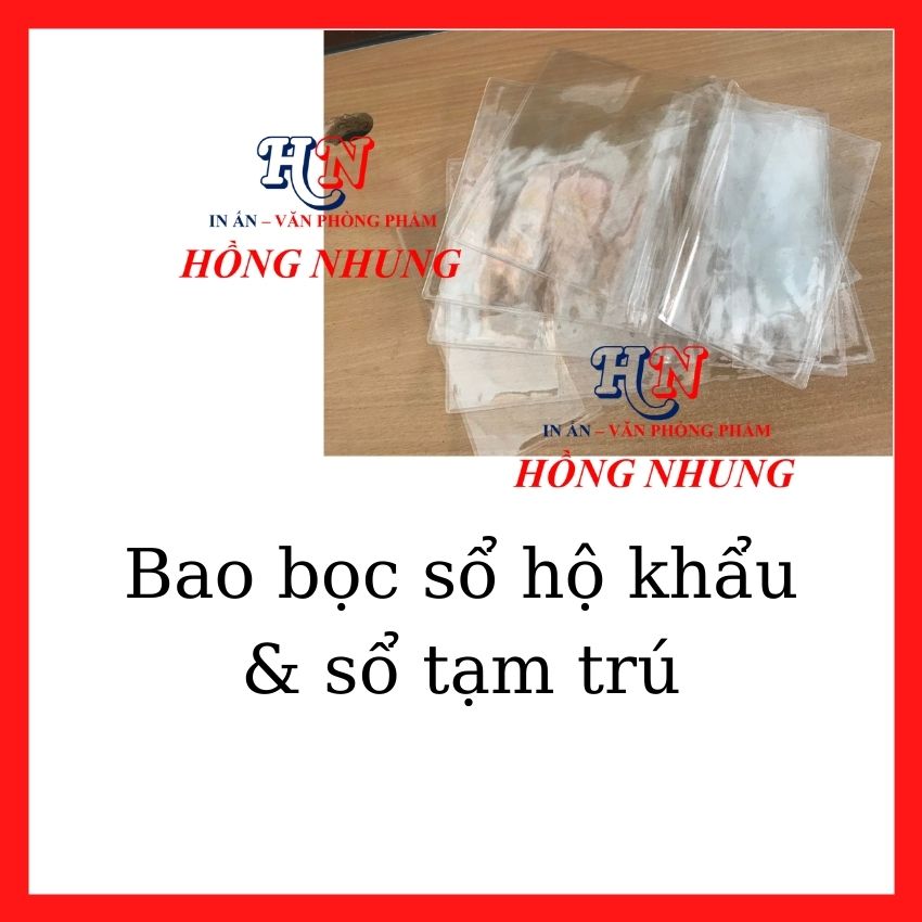 [HCM]Com Bo 10 Cái Bao Bọc Sổ Hộ Khẩu Sổ Tạm Trú Kích Thước 120*165mm