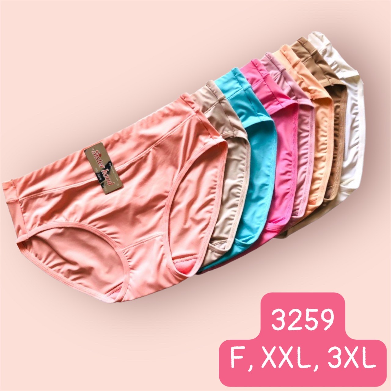 Combo 5 quần lót nữ thun lạnh trơn big size thái lan 3259