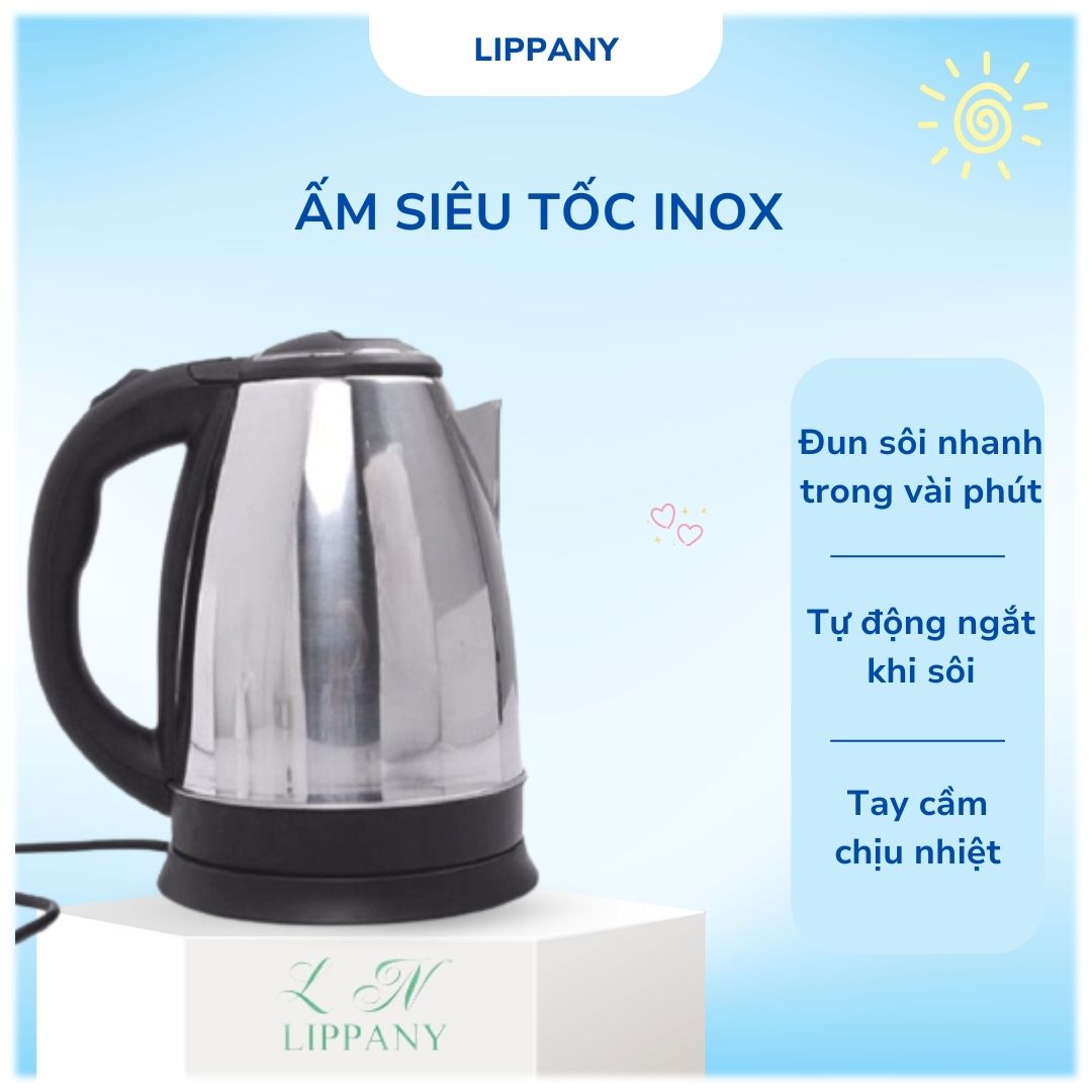 Ấm siêu tốc inox 1,8 lít - Ấm siêu tốc đun nước siêu nhanh