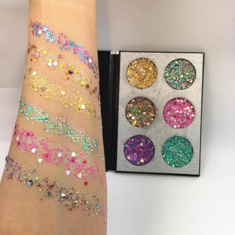 BẢNG MÀU MẮT KIM TUYẾN 6 Ô BEAUTY GLAZED GLITTER BAR